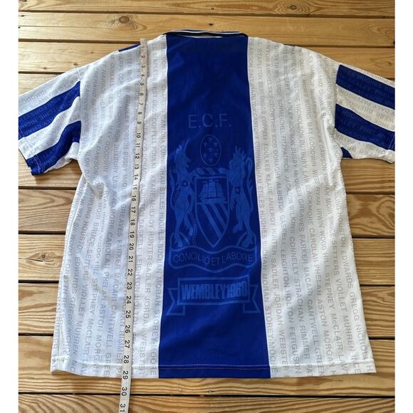 Vintage Manchester Umbro Collared Soccer Football Jersey Large Men’s Blue White - Picture 6 of 7
